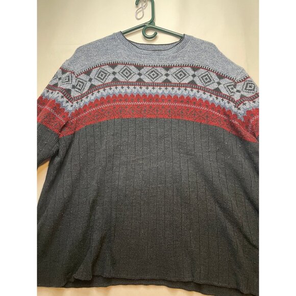 Spunky knit sweater mens XL aztec long sleeve made USA blue black - Picture 8 of 12